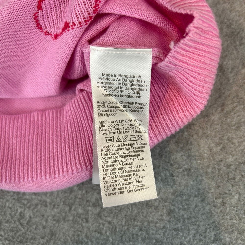 J.Crew Size XL Teddie Sweater Pink Red Heart Cotton Love Valentines Date NWT - Picture 7 of 10
